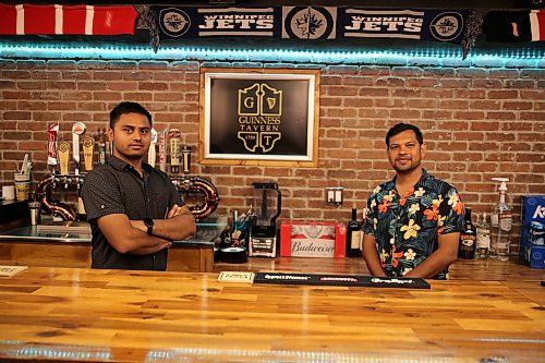 Niral Patel and Darpan Patel own the Guinness Tavern by the Double Decker on Rosser Avenue. (Abiola Odutola/The Brandon Sun)