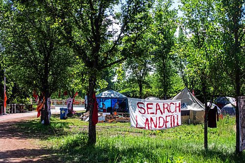 MIKAELA MACKENZIE / WINNIPEG FREE PRESS

Camp Marcedes (beside the Canadian Museum for Human Rights) on Monday, Aug. 14, 2023. For Cierra Bettens story.
Winnipeg Free Press 2023