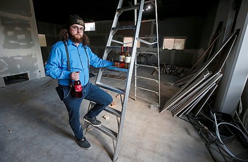 JOHN WOODS / WINNIPEG FREE PRESS
Willows Christopher, co-owner and founder of Shrugging Doctor Beverage Company, is photographed in his under construction business in Winnipeg, Monday, August 14, 2023. Christopher had pre-strike plans to move into a new space and expand his business, but the strike has altered his plans.

Reporter: Malak
