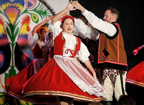 JOHN WOODS / WINNIPEG FREE PRESS
Dancers perform at the Polish pavilion during Folklorama at the Convention Centre in Winnipeg, Tuesday, August 15, 2023. 

Reporter: standup
