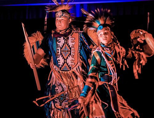 JOHN WOODS / WINNIPEG FREE PRESS
Dancers perform at the First Nations pavilion during Folklorama at the Convention Centre in Winnipeg, Tuesday, August 15, 2023. 

Reporter: standup