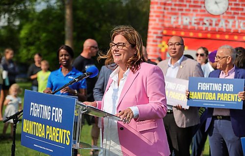 RUTH BONNEVILLE / WINNIPEG FREE PRESS

Local - PC Stefanson Presser

PC leader Heather Stefanson holds press conference at St. Vital Park with candidates, supporters and their families Thursday.

August 17th, 2023

