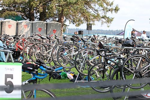 Bikes sit in the transition zone at the Riding Mountain Triathlon in Wasagaming on Saturday morning. (Perry Bergson/The Brandon Sun)
Aug. 19, 2023