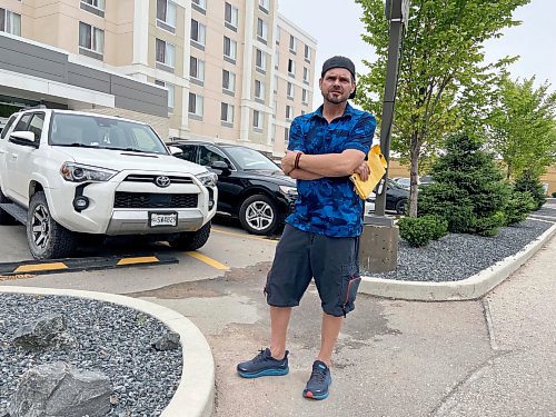 MALAK ABAS / WINNIPEG FREE PRESS

Matthew, 49, has been struggling since he had to abandon his home in Yellowknife to escape wildfires. He's now staying at a Winnipeg hotel and called the last few days "hell on earth."
August 21, 2023