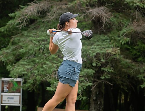 Mike Thiessen / Winnipeg Free Press 
Addison Kartusch plays in the Women&#x2019;s City and District Championship at the Selkirk Golf Course and Country Club. For Joshua Sam-Frey. 230822 &#x2013; Tuesday, August 22, 2023