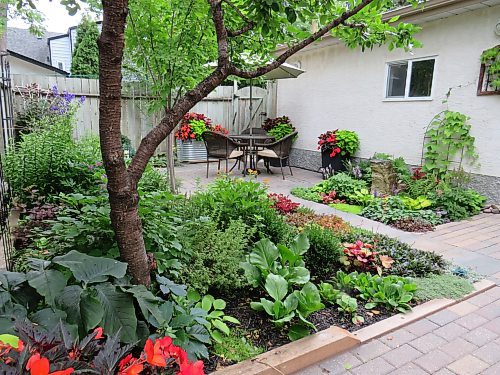 Photos by Colleen Zacharias / Winnipeg Free Press
Ken Dunsmore and Cathy Shearer's courtyard garden has only been two years in the making. Lower left: Jack-in-the-pulpit.
