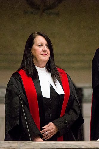 MIKAELA MACKENZIE / WINNIPEG FREE PRESS



Provincial Court Chief Justice Margaret Wiebe attends a swearing-in ceremony at the Law Courts in Winnipeg on Friday, Nov. 15, 2019. Standup.

Winnipeg Free Press 2019.