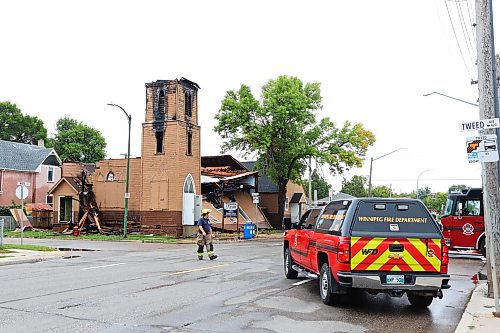 MIKE DEAL / WINNIPEG FREE PRESS
The Spanish Church of God Pentecost at 420 Tweed Avenue Wednesday morning after it was destroyed by fire. 
230823 - Wednesday, August 23, 2023
