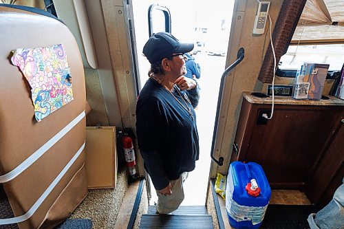 MIKE DEAL / WINNIPEG FREE PRESS
Val Ballantyne-Lewis, MOPS driver and support worker, at Sunshine House RV or MOPS (Mobile Overdose Prevention Site) at their second location of the day, the parking lot of Nine Circles Community Health Centre, 705 Broadway.
See Malak Abas and Katrina Clarke story
230816 - Wednesday, August 16, 2023.