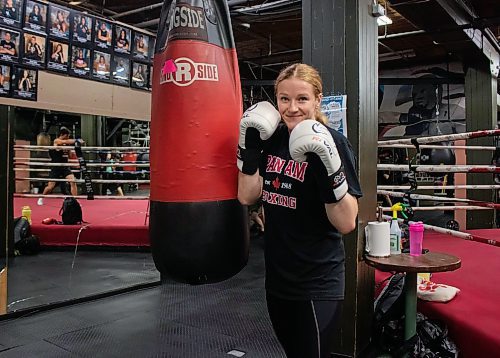 Mike Thiessen / Winnipeg Free Press 
Laine Anderson is a novice boxer who will be competing in Boxing Manitoba&#x2019;s first event in fifteen years. Pan Am Boxing Club will see novice and open fighters from four different provinces compete in a two-day showdown. For Taylor Allen. 230823 &#x2013; Wednesday, August 23, 2023