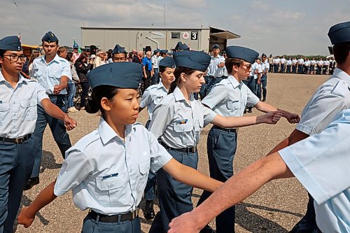 25082023
Course Cadets march on parade before receiving their Glider Pilot Training Course wings at the Brandon Cadet Training Centre graduation ceremony at the Commonwealth Air Training Plan Museum on Friday.
(Tim Smith/The Brandon Sun)