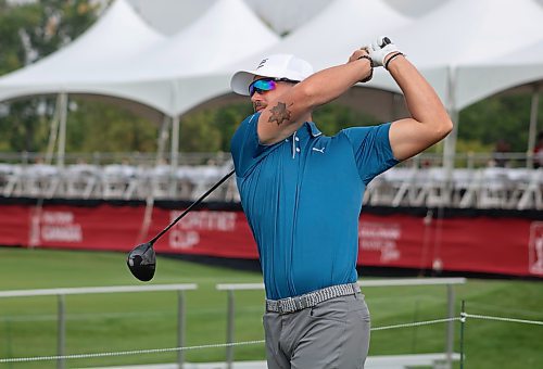 Mike Thiessen / Winnipeg Free Press 
Johnny Travale plays in the PGA Tour Canada Fortinet Cup tournament at Southwood Golf and Country Club. For Mike McIntyre. 230825 &#x2013; Friday, August 25, 2023