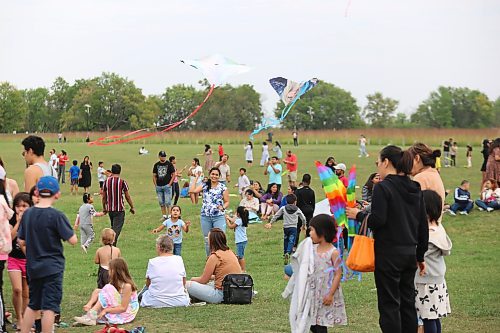 Local families gathered at the Riverbank Discovery Centre grounds on Saturday to take part in Saturday’s Indian kite festival, which was put together by the cultural association Pragati. (Kyle Darbyson/The Brandon Sun) 