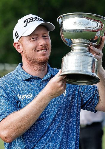 JOHN WOODS / WINNIPEG FREE PRESS
Hayden Springer winner of the Manitoba Open at the Southwood Golf Course in Winnipeg Sunday, August 27, 2023.

Re: mcintyre