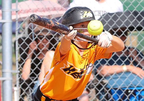 Westman Heat batter Haleigh Cuvelier lays down a bunt that she ended up scoring on after a throwing error in Softball Manitoba’s under-13 AA girls provincial championship at Brandon’s Ashley Neufeld Softball Complex on Sunday afternoon. The Heat won 8-5. (Perry Bergson/The Brandon Sun)
Aug. 27, 2023