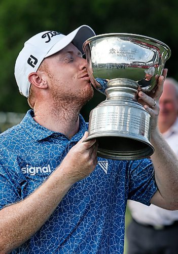 JOHN WOODS / WINNIPEG FREE PRESS
Hayden Springer winner of the Manitoba Open at the Southwood Golf Course in Winnipeg Sunday, August 27, 2023.

Re: mcintyre