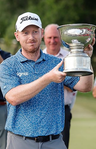 JOHN WOODS / WINNIPEG FREE PRESS
Hayden Springer winner of the Manitoba Open at the Southwood Golf Course in Winnipeg Sunday, August 27, 2023.

Re: mcintyre