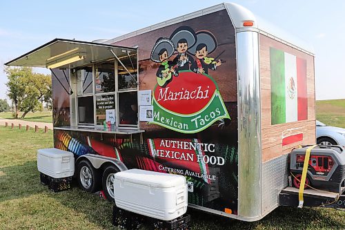 The exterior of Mariachi Mexican Tacos’ food truck/trailer during its stay at Dinsdale Park in Brandon over the weekend. (Kyle Darbyson/The Brandon Sun)