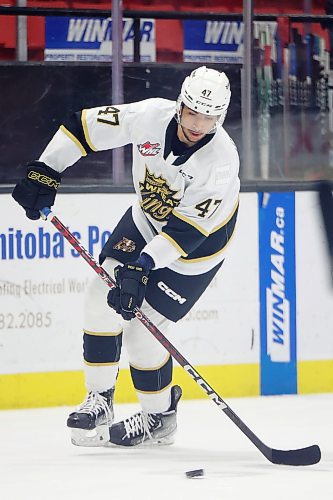 Kayden Sadhra-Kang proved to be a very good shutdown defenceman after he was acquired by the Brandon Wheat Kings last season. (Tim Smith/The Brandon Sun)