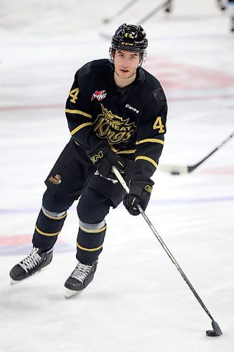 Russian defenceman Andrei Malyavin (44) of the Brandon Wheat Kings had some ups and down in his rookie season in the Western Hockey League, mostly related to a mid-season concussion he suffered. (Tim Smith/The Brandon Sun)