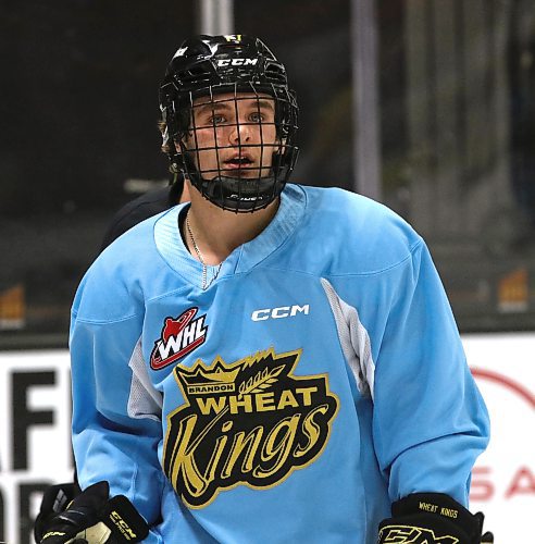 The Brandon Wheat Kings took forward Joby Baumuller with their first selection in the 2022 draft, and he'll almost certainly stick with the team this season. (Perry Bergson/The Brandon Sun)
