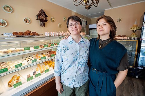 MIKE DEAL / WINNIPEG FREE PRESS
Vira and her daughter, Finnen Volt, are the familial team behind Honey Bunny Pastry Shop, a new bakery at 832 Corydon Avenue, specializing in European and Middle Eastern recipes. They also make their own cheeses in-house for their cheesecakes.
See Eva Wasney story
230828 - Monday, August 28, 2023.