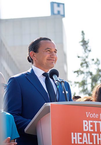 Mike Thiessen / Winnipeg Free Press 
Manitoba NDP leader Wab Kinew promised to reopen the Victoria General Hospital&#x2019;s emergency room if elected. For Carol Sanders. 230830 &#x2013; Wednesday, August 30, 2023
