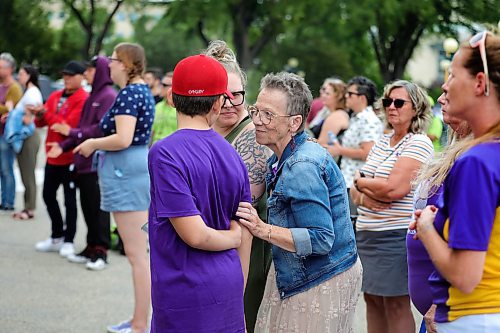 RUTH BONNEVILLE / WINNIPEG FREE PRESS

LOCAL - OD RALLY

Photo of Janis Gillam, shares a warm moment wither grandson, Jaxon at the rally Thursday.  Gillam lost her daughter, Jaxon's mom,  to drug use and is helping to raise him now. 

International Overdose Awareness Day took place at Legislature steps with Arlene Last-Kolb from MSTH and OAM speaking, along with other supporters Thursday. 

August 31st, 2023

