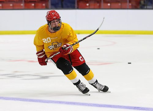 Reed Brown of Tempe, Ari., skates during a drill at training camp at Westoba Place on Friday morning. (Perry Bergson/The Brandon Sun)