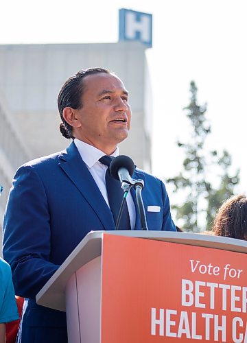 Mike Thiessen / Winnipeg Free Press 
Manitoba NDP leader Wab Kinew promised to reopen the Victoria General Hospital’s emergency room if elected. For Carol Sanders. 230830 – Wednesday, August 30, 2023