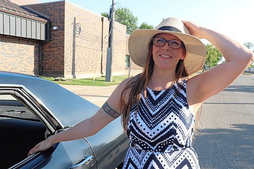 Breanne Bauche parks her 1972 Chevrolet Chevelle Malibu at King George School this past Saturday afternoon in Brandon, visiting the school that she and her children both attended as students. Bauche, a local child-care provider for 18 years, told the Sun that she’s planning to run in the upcoming Brandon School Division board of trustees byelection to help protect the marginalized groups that have been targeted by "adult bullies” over the past couple of months. (Kyle Darbyson/The Brandon Sun)