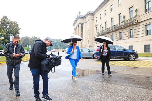 MIKE DEAL / WINNIPEG FREE PRESS
Leader of the Manitoba PC party, Heather Stefanson, heads to Government House to drop the writ to officially start the election campaign. 
230905 - Tuesday, September 5, 2023
