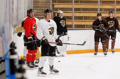 MIKE DEAL / WINNIPEG FREE PRESS
University of Manitoba men&#x2019;s Bison Hockey player, Jonny Hooker, during practice at Wayne Fleming Arena Wednesday morning. 
See Mike Sawatzky story
230906 - Wednesday, September 06, 2023.