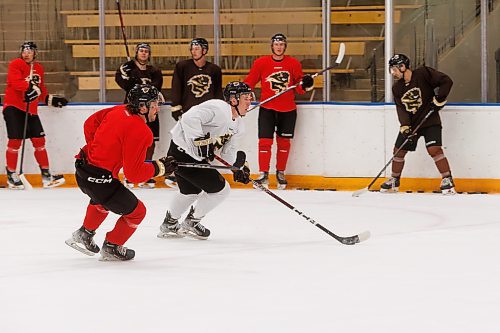 MIKE DEAL / WINNIPEG FREE PRESS
University of Manitoba men&#x2019;s Bison Hockey player, Jonny Hooker, during practice at Wayne Fleming Arena Wednesday morning. 
See Mike Sawatzky story
230906 - Wednesday, September 06, 2023.