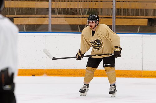 MIKE DEAL / WINNIPEG FREE PRESS
University of Manitoba men&#x2019;s Bison Hockey player, Andre Sutter, during practice at Wayne Fleming Arena Wednesday morning. 
See Mike Sawatzky story
230906 - Wednesday, September 06, 2023.