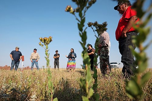 06092023
Sioux Valley Dakota Nation Chief Jennifer Bone (C) speaks during a groundbreaking ceremony for a new water treatment plant at the community on Wednesday. 
(Tim Smith/The Brandon Sun) 