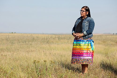06092023
Sioux Valley Dakota Nation Chief Jennifer Bone speaks during a groundbreaking ceremony for a new water treatment plant at the community on Wednesday. 
(Tim Smith/The Brandon Sun) 