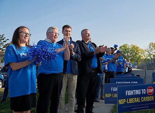 DAVID LIPNOWSKI / WINNIPEG FREE PRESS

Progressive Conservative Party of Manitoba candidates wait to be introduced to supporters at Kirkbridge Park Wednesday September 6, 2023.