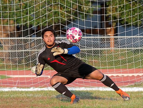 Gerardo Alas is back between the pipes for the Assiniboine Community College Cougars men's soccer team, which kicks off the 2023 season at home against Brandon University on Sunday. (Thomas Friesen/The Brandon Sun)