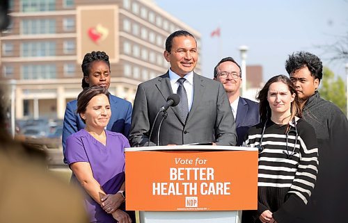 RUTH BONNEVILLE / WINNIPEG FREE PRESS

ELECTION - NDP 

Wab Kinew, leader of the Manitoba NDP with Manitoba NDP Candidates?and nurse supporters hold press conference on lawn south of the Grace Hospital Thursday. 


Sept  7th, 2023

