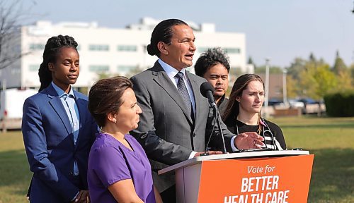 RUTH BONNEVILLE / WINNIPEG FREE PRESS

ELECTION - NDP 

Wab Kinew, leader of the Manitoba NDP with Manitoba NDP Candidates?and nurse supporters hold press conference on lawn south of the Grace Hospital Thursday. 


Sept  7th, 2023

