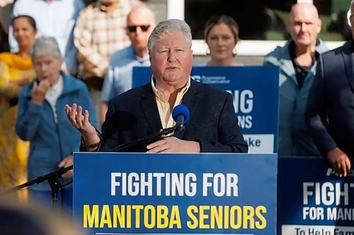 Scott Johnston, PC candidate for Assiniboia, said Thursday the PCs would pay deferred property taxes to local governments on the senior homeowner’s behalf. (Mike Deal/Winnipeg Free Press)