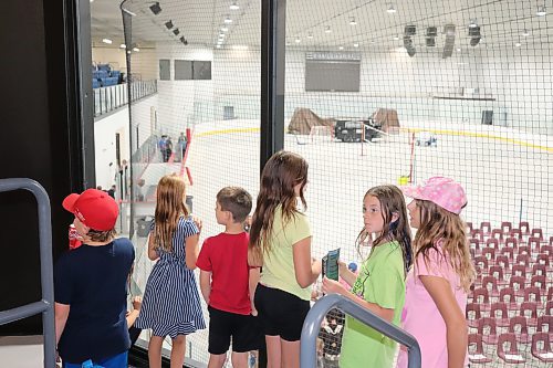 Some Westman youth check out Minnedosa’s new Sunrise Credit Union Centre during Saturday's grand opening. (Kyle Darbyson/The Brandon Sun) 