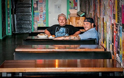 JOHN WOODS / WINNIPEG FREE PRESS
Mischa Decter, left, and Kadin Gray have opened Primo&#x573; Deli in the Goodwill Social Club on Portage Avenue in Winnipeg Tuesday, August 29, 2023. Their big sellers are the Randy Newman sandwich and the Knish.

Re: wasney