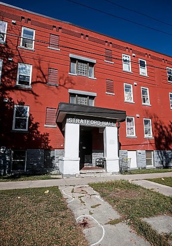 JOHN WOODS / WINNIPEG FREE PRESS
Blood and medical equipment photographed outside 285 College in Winnipeg Monday, September 11, 2023. Winnipeg&#x2019;s latest murder occurred at this North End location 

Reporter: eric