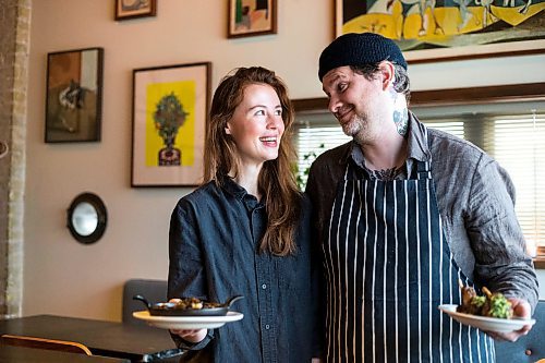 MIKAELA MACKENZIE / WINNIPEG FREE PRESS

Co-owners Courtney Molaro and Adam Donnelly pose for a portrait at Petit Socco in Winnipeg on Tuesday, Nov. 1, 2022. For Eva Wasney story.
Winnipeg Free Press 2022.