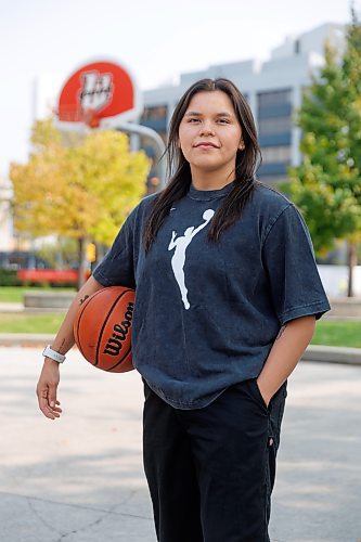 MIKE DEAL / WINNIPEG FREE PRESS
Former U of W star Robyn Boulanger&#x2019;s interest in basketball didn&#x2019;t end with her recent graduation from school. Now, she&#x2019;s planning to give back to her Indigenous community by staging her first Zaaagi&#x2019;idiwin Sport Performance training camp this weekend. She&#x2019;s enlisted three friends to help out at the event, which aims to &#x2018;highlight the value of blending Indigenous knowledge with sports and offering a pathway for athletes to elevate their performance.
See Mike Sawatzky story
230914 - Thursday, September 14, 2023.