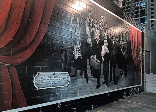 ALAN SMALL / WINNIPEG FREE PRESS
A Charlie Chaplin mural was featured on the outside of the Windsor Hotel since 2001. The Vaudeville and early cinema icon stayed at the inn in 1914 when it was called the Le Claire Hotel.
