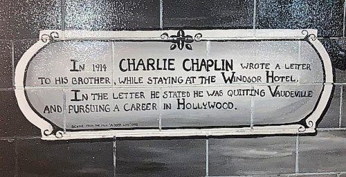 ALAN SMALL / WINNIPEG FREE PRESS
A mural detail explained Charlie Chaplin’s link to the Windsor Hotel.