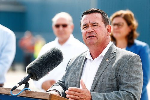 MIKAELA MACKENZIE / WINNIPEG FREE PRESS

Economic Development, Investment and Trade Minister Jeff Wharton speaks at the Critical Minerals Strategy announcement at Sandvik Mining on Tuesday, July 25, 2023. For Martin Cash story.
Winnipeg Free Press 2023